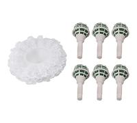 Cpolebev 6 PoignéEs de Support de Bouquet de MariéE de Mariage avec 6 Porte-Fleurs de Col en Dentelle Blanche