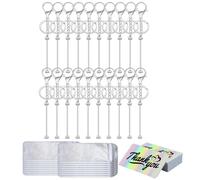 Cpolebev 60 Pièces Barres de Porte-Clés Perlées Barre de Porte-Clés Bricolage Vierge pour Perles Porte-Clés Porte-Clés Cartes de Remerciement pour Femmes Homme