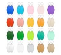 Cpolebev 60 Pièces Porte-Clés D'Hôtel Vierge, Porte-Clés de Motel Vierge, Porte-Clés en Plastique Losange, Étiquettes de Clés Vintage Colorées pour Porte-Clés