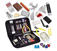 Cpolebev 77PCS Kit D'Entretien de Guitare Ensemble D'Outils de Réparation Guitare Électrique Métal + Instruments à Cordes en Plastique avec Sac Fourre-Tout Guitare Acoustique,