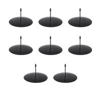 Cpolebev 8 Pcs 8 Cm Bougeoir de L' Bougeoir en Métal Bougeoir de Noël Assiette de Bougie avec Pique Noir