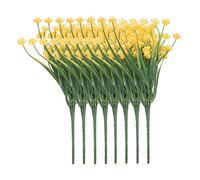 Cpolebev 8Pcs Plantes Artificielles RéSistantes Aux UV, 8 Branches en Plastique Faux Suspendu Planteur Cuisine Maison de Mariage Bureau Bureau DéCor Jaune