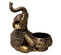 Cpolebev A-Gold Elephant Sculpture Photophore Bougeoir Déco Bougeoir Porte- Chanceux Cadeau Accessoires Icône