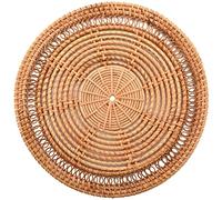 Cpolebev Accueil Tissé Mur Panier Naturel Boho Décor à Décoratif Rotin Décor Tissé Mur Décor Tissé Tenture Murale 11.8 Pouces