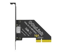 Cpolebev Adaptateur de Carte D'Extension PCI-E 4X 4.0 vers Oculink SFF-8611/8612 avec Profil de Support Prolongé