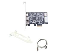 Cpolebev Adaptateur de Carte Firewire PCI-E 1X IEEE 1394A 4 Ports (3+1) 1394 A PCIe Noir PC + Carte Firewire Métallique avec Câble IEEE 1394 6 Broches vers 4 Broches