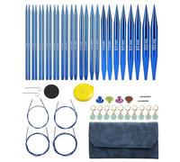Cpolebev Aiguilles à Tricoter Circulaires Interchangeables en Aluminium pour Couture, Crochet, Tissage, Outils de Tricotage, Kit de Tissage A