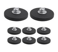 Cpolebev Aimant Enduit de Caoutchouc Base Magnétique en Néodyme Aimant Enduit de Caoutchouc Aimant avec Revêtement en Caoutchouc Ø 43 mm Aimant Anti-Rayures Filetage Mâle M6 Noir