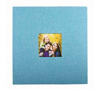 Cpolebev Album Photo Scrapbook Auto-AdhéSif pour Mariage/Famille/Amoureux Couverture en Lin Bricolage Cadeau pour La Saint Valentin MèRes Bleu