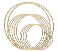 Cpolebev Anneaux Attrape RêVes 12 PièCes Cerceau Floral en Bois de Bambou pour Le Bricolage DéCoration de Guirlande DéCoration de Guirlande de Mariage et Artisanat de Tenture Murale