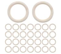 Cpolebev Anneaux en Bois de 30 PièCes 70Mm, Cercles en Bois D'Anneau en Bois pour L'Artisanat de Bricolage, Cintre de Plante en Macramé, Ornements et Fabrication de