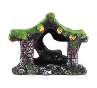 Cpolebev Aquarium DéCoration Maison RéSine Creuse Cachette Maison, BêTa Poisson BûChe Bois Flotté Accessoires Grotte DéCoration RéServoir