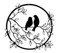 Cpolebev Art Mural en Métal Oiseau sur Branche d'arbre Silhouette de Mur D'Oiseau en Métal Décor d'art Mural D'Oiseau pour Salon Jardin Chambre Bureau Facile à Utiliser