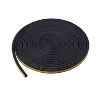 Cpolebev Bande D'Isolation de Porte de Bande D'éTanchéIté Auto-AdhéSive 5M Noir en Forme de D Bande de Colle de Joint de Porte de Voiture pour Porte et FenêTre