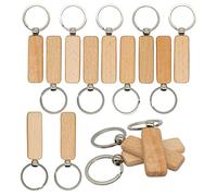 Cpolebev Blancs de Gravure sur Bois Rectangle Blanc Porte-CléS en Bois Flans en Bois pour Porte-CléS Paquet de 20 (Largeur: 0,7 Pouce)
