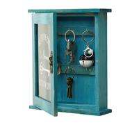 Cpolebev Boîte à Clés en Bois, Rétro, Murale, Armoire à Clés avec Porte Magnétique, Rangement en Bois avec 6 Crochets, Installation Facile et -B