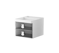 Cpolebev BoîTe de Rangement de Bureau Tube Tiroir Transparent BoîTe de Rangement Lapin Bureau pour Enfants et éTudiants Ornements de Bureau Blanc