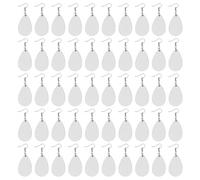 Cpolebev Boucles d'oreilles Vierges de Sublimation de 50 PièCes, Boucles d'oreilles InachevéEs en Forme de Larme avec Transfert de Chaleur pour la Fabrication de