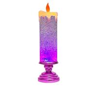 Cpolebev Bougies de Noël LED à Couleur Changeante, Bougie à Eau avec Paillettes, Bougies LED sans Flamme, Table de Bureau, Facile à Utiliser, Rose Rouge