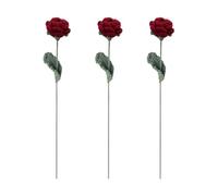 Cpolebev Bouquet de Fleurs au Crochet Tricoté à la Main, Fleur de Rose Rouge Artificielle, Fausse Fleur, Décoration de Maison, Fête de Mariage, Facile à Utiliser, 41x8x8 cm