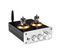 Cpolebev Buffer HiFi 6J5 Bluetooth 4.2 Amplificateur PréAmpli à Tube PréAmplificateur StéRéO avec RéGlage des Aigus Bass Tone (Argent)