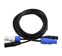 Cpolebev Câble Combiné Powercon XLR DMX512 Flexible 3 X 1,5 mm pour Éclairage de Scène Tête Mobile 2 M