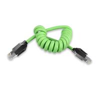 Cpolebev Câble Ethernet Industriel CAT6A Gigabit Blindé Réseau 8 Broches RJ45 Servo Spiralé CTA6A 5M
