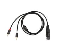 Cpolebev Câble SéParateur XLR à Double Mâle Y 3 Broches, Câble Audio Amplificateur MéLangeur, Câble D'Interconnexion Audio StéRéO, 1 MèTre