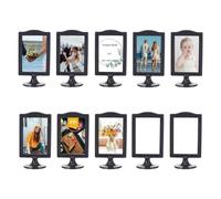 Cpolebev Cadres Photo Double Face sur Pied, Cadre Photo sur Pied de 4 X 6 Pouces, Cadre Autoportant en Plastique pour Table, Paquet de 10