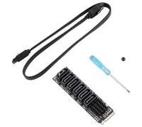 Cpolebev Carte de PCI-E M.2 MKEY M.2 NVME vers SATA3.0 PCIE vers SATA Carte D'Extension 6Gpbsx6 Ports ASM1166 Prise en Charge de la Fonction PM
