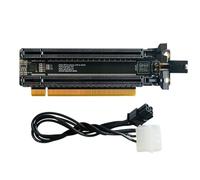 Cpolebev Carte D'Extension PCI-E 4.0 X16 1 à 2 Gen4 Carte Divisée PCIe-Bifurcation X16 à X8X8 avec Emplacements Espacés de 20 mm CPU4P (4 Broches)