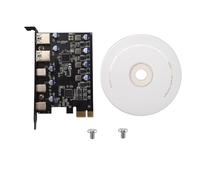 Cpolebev Carte D'Extension PCIe à 5 Ports (3X USB C, 2X USB 3.0-A) Carte D'Extension PCI Express pour 10/8/7 et OS 10.8.2