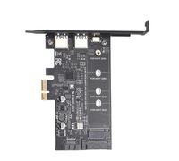 Cpolebev Carte PCI-E vers USB 3.0 PCI Express avec 1 Ports USB C et 2 Ports USB A, Carte Adaptateur M.2 NVME vers PCIe 3.0 avec Support