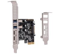 Cpolebev Carte PCIE 4 Ports (Type-C + A) USB 3.2, Carte D'Extension 5 Gbps Haute Vitesse sans Pilote pour Ordinateur de Bureau