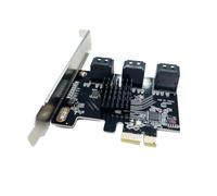 Cpolebev Carte Six interfaces SATA3.0 Compatibilité PCIe | Six ports SATA3.0 pour connexion multiple, compatible avec un bus PCIe x1/x4/x8/x16 et disques modernes.