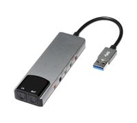 Cpolebev Carte Son D'Ordinateur 6 en 1, Carte Son Externe USB 5.1, Convertisseur Audio Multifonction pour Ordinateur Portable, Carte Son en Aluminium, Installation Facile