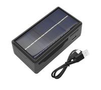 Cpolebev Chargeur de Batterie Solaire Chargeur de Batterie à 2 Emplacements Boîtier de Batterie au Lithium Coque de Banque de Charge pour Batterie 18650 21700
