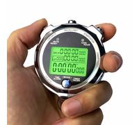 Cpolebev Chronomètre Numérique en Métal Professionnel avec Une Précision de 0,001 S, Minuteur Portable pour Le Sport, Entraînement de Course, Minuteur de 100 Pistes.