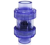 Cpolebev Clapet Anti-Retour PVC 3/4" True Union Clapet Anti-Retour Bleu Transparent UPVC Clapet Anti-Retour Pipeline Clapet Anti-Retour Vanne Unidirectionnelle