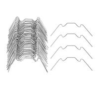 Cpolebev Clips de Vitrage pour Serre, Clips en Acier Inoxydable de Type W Clips de Ressort à Lames pour Serre en Verre Twin House Hall 100PièCes SéRies Web
