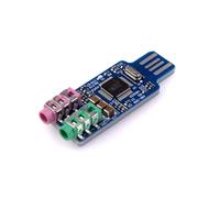 Cpolebev CM108 2 Pièces Module D'Interface Audio USB Carte Son Externe sans Pilote 24 Bits ADC/Prise Stéréo 3,5 mm I2S