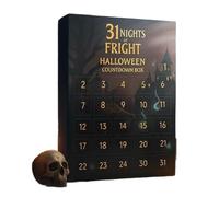 Cpolebev Coffret de Compte à Rebours Halloween 2025 - Poupées d'horreur à Collectionner - Calendrier de L' 31 D'Effroi avec 31 Figurines Effrayantes