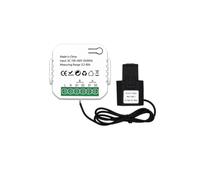 Cpolebev Compteur D'Énergie Tuya Smart ZigBee 2 Voies Bidirectionnel avec Pince de Capteur de Courant App Moniteur Puissance 100-240VAC, 1 Canal-1CT Facile à Utiliser