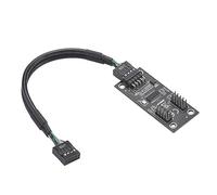 Cpolebev Concentrateur USB Répartiteur USB USB2.0 9 Broches Vers Double Adaptateur Concentrateur 9 Broches Rallonge de Connecteur USB 9 Broches pour Carte Mère Câble D'Extension 1 Vers 2 Facile à Util
