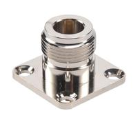 Cpolebev Connecteur Coaxial de Type N sur Panneau à 4 Trous avec Coupelle à Souder, Argent