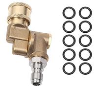 Cpolebev Coupleur Pivotant à Connexion à 180 DegréS avec 5 Angles et Verrou de SéCurité pour Buse de PulvéRisation pour Nettoyeur, Max. 5000 PSI, Fiche 1/4 Pouce
