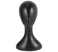 Cpolebev Dame Haute Tête En Plastique Tête de Modèle Femme Perruque Noir