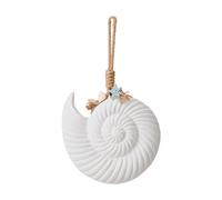 Cpolebev Décor Mural Méditerranéen Pendentif Coquille de Bois Étoile de Mer Ornements Muraux Vintage Salon Océan Plage Blanc