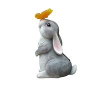 Cpolebev Décoration de Jardin en Plein Air - Lapin avec Lumière Solaire en Forme de Papillon pour Les Amateurs de Lapins, la Famille du Jardin.
