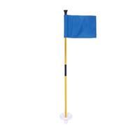 Cpolebev Drapeau Vert de Golf Bleu, Mât de Drapeau Détachable en Deux Sections, Coupe de Trou de Drapeau de Cible Verte Facile à Transporter